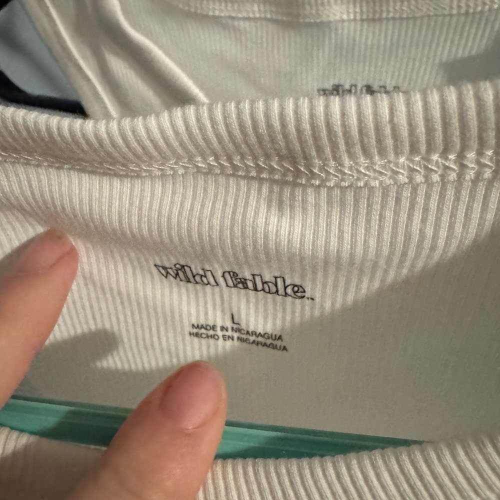 Wild Fable Ivory Ribbed Crop Top - Picture 3 of 3